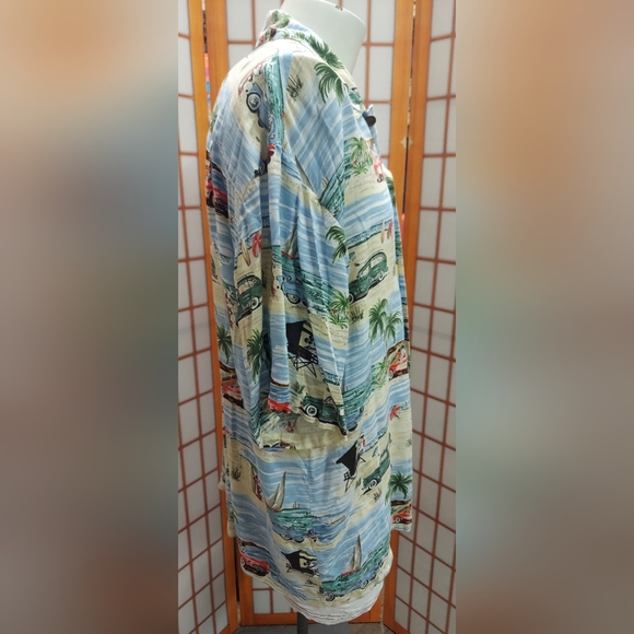 Walt Disney World Hawaiian Aloha Shirt Mickey Surfing Beach Retro Mens Large XL - Picture 7 of 9